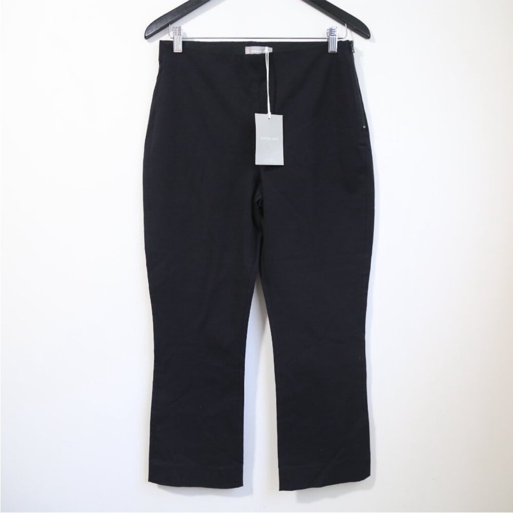 NWT Everlane The Side-Zip Stretch Cotton Flare Pant Black Work Pants Size 10